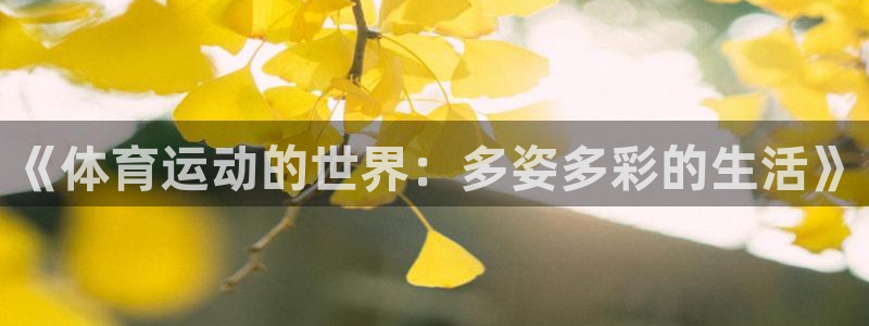 意昂4：《体育运动的世界：多姿多彩的生活》